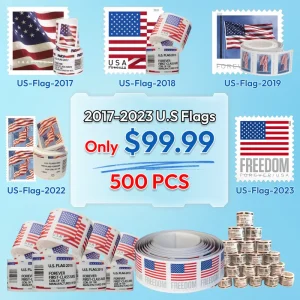 Limited Time Deal: $89.99 for 5 Rolls(500 Forever Stamps) - 2017/2018/2019/2022 Flag