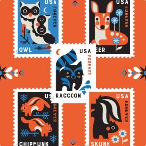 Forever Stamps 2025 Baby Wild Animals – Nature Series, First-Class Postage