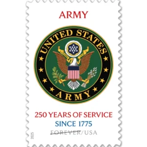 Forever Stamps 2025 Army – 250 Years of Service, Honor & Service, First-Class Postage